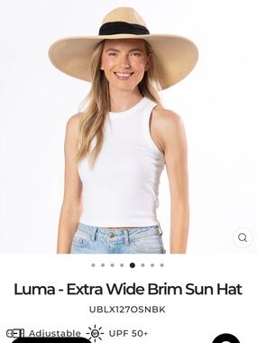 San Diego Hat Company Luma Extra Wide Brim Sun Hat in Natural and black belt